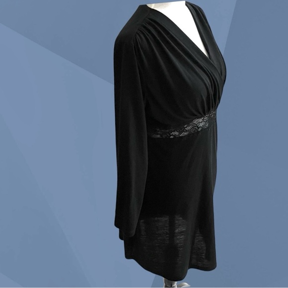 Jones New York~Sheath Dress~Size L Black~Lace Waist—Lightweight - Picture 2 of 8